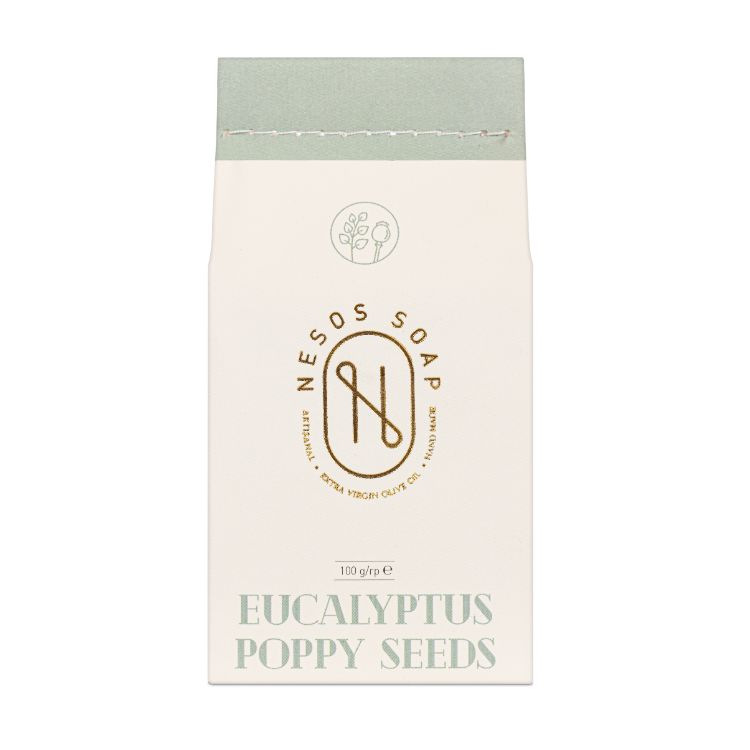 nesos natural handmade Eucalyptus and poppy seeds soap