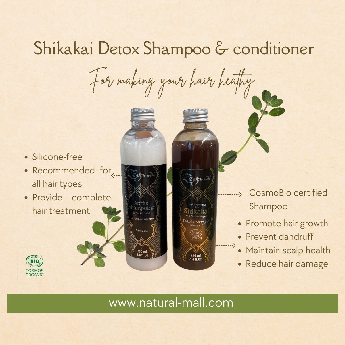 Zeyna Organic Shikakai Detox Shampoo