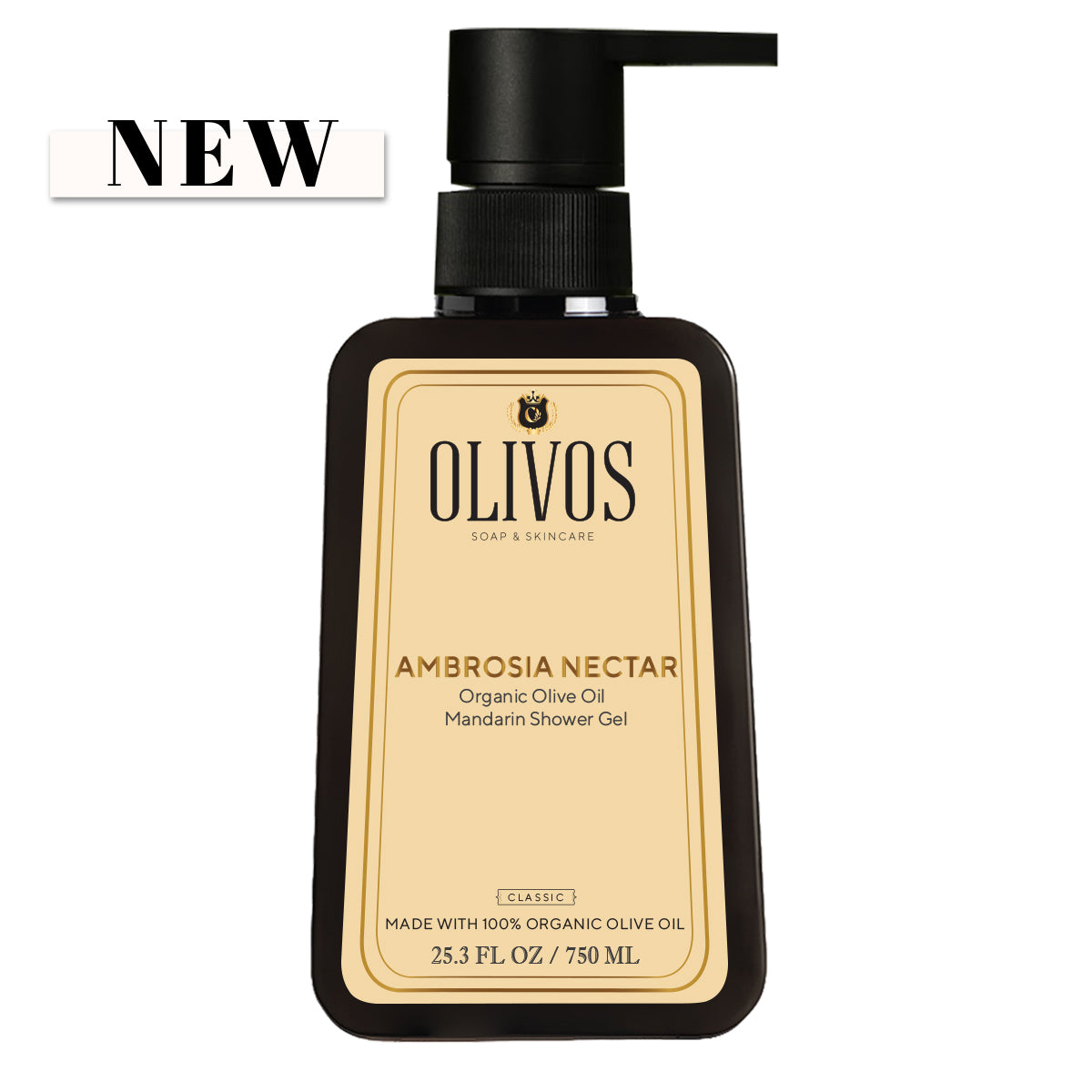 Organic Olive Oil Mandarin Shower Gel 750ML